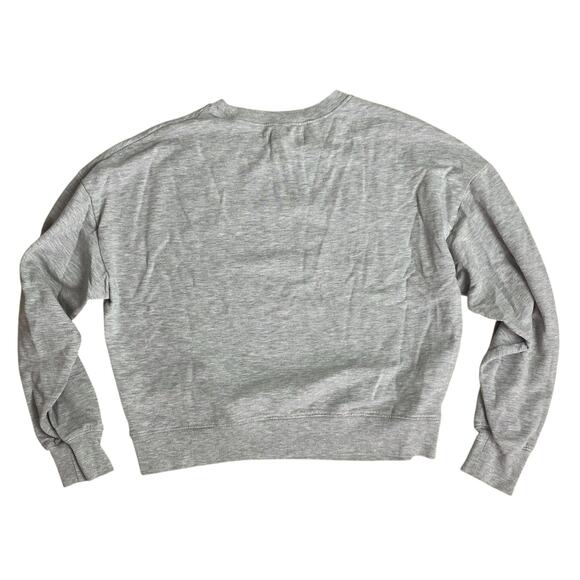 Madewell Rivet & Thread Crop Sweatshirt Heather Gray Small Sweater Loungewear - Picture 7 of 8